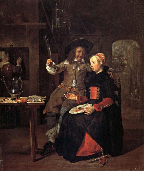 Self-Portrait with his Wife Isabella de Wolff in an Inn, Gabriel Metsu